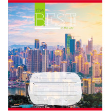 Зошит загальний "Захід сонця у місті" 096-630190K-2 в клітинку, 96 аркушів (096-630190K-2)