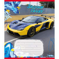 Зошит учнівський "Заціни тачку" 012-500387K-1 в клітинку, 12 аркушів (959050) (012-500387K-1)