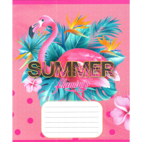 Зошит учнівський "Рожевий фламінго" 012-500059K-4 в клітинку, 12 аркушів (959050) (012-500059K-4)