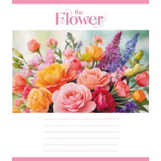 Зошит учнівський "Яскраві квіти" 018-540208L-2 у лінію, 18 аркушів (959054) (018-540208L-2)