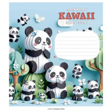 Зошит учнівський "Kawaii" 012-3398C-4 в косу лінію, 12 аркушів (012-3398C-4)