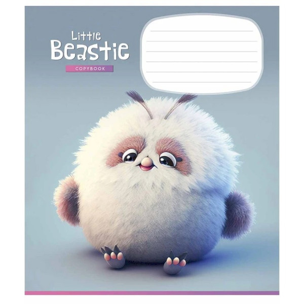 Зошит учнівський "Little beastie" 012-3248C-2 в косу лінію, 12 аркушів (012-3248C-2)