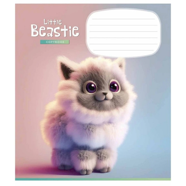 Зошит учнівський "Little beastie" 012-3248C-4 в косу лінію, 12 аркушів (012-3248C-4)