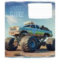 Зошит учнівський "Offroad masters" 012-3287C-5 в косу лінію, 12 аркушів (012-3287C-5)
