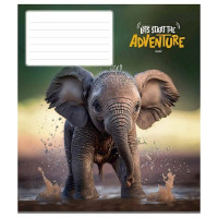 Зошит учнівський "Adventure" 012-3291C-5 в косу лінію, 12 аркушів (012-3291C-5)
