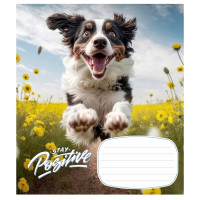 Зошит учнівський "Stay Positive" 012-3320C-2 в косу лінію, 12 аркушів (012-3320C-2)