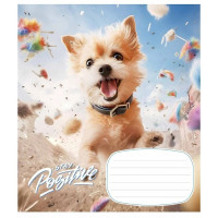 Зошит учнівський "Stay Positive" 012-3320C-3 в косу лінію, 12 аркушів (012-3320C-3)