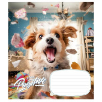 Зошит учнівський "Stay Positive" 012-3320C-5 в косу лінію, 12 аркушів (012-3320C-5)