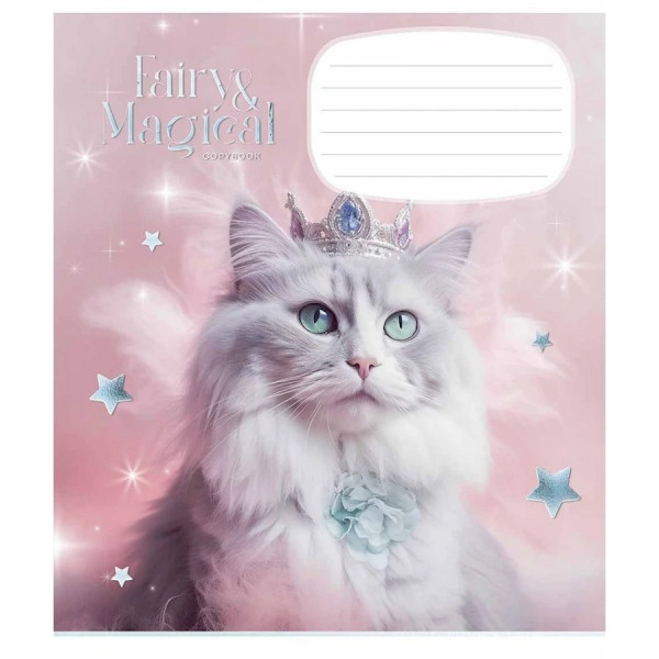 Зошит учнівський "Fairy cats" 012-3316K-5 в клітку, 12 аркушів (012-3316K-5)