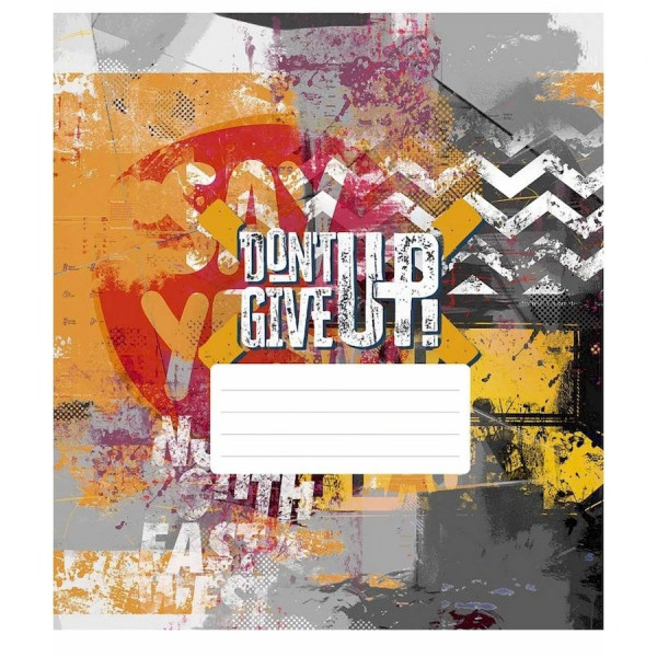 Зошит учнівський "Dont Give Up" 036-3314K-2 в клітку, 36 аркушів (036-3314K-2)