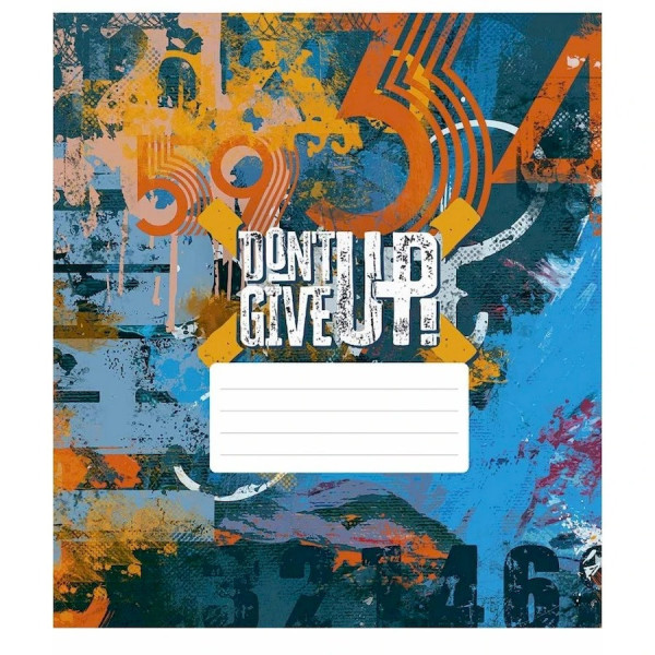 Зошит учнівський "Dont Give Up" 036-3314K-5 в клітку, 36 аркушів (036-3314K-5)