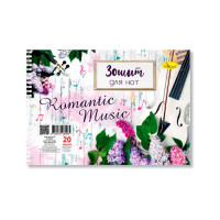 Зошит для нот "Romantic Music" А5 МЗ-П5-20-1, 20 аркушів, лаковка, пружина (МЗ-П5-20-1)