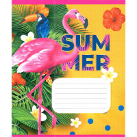 Зошит учнівський "Рожевий фламінго" 012-500059K-5 в клітинку, 12 аркушів (959050) (012-500059K-5)