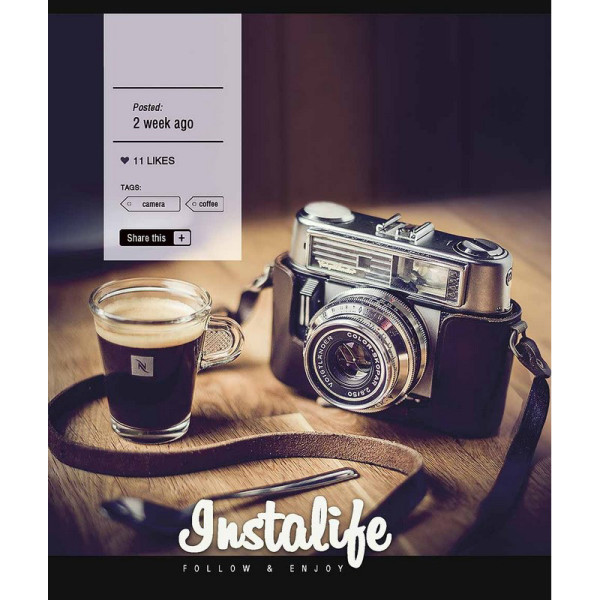 Зошит загальний "Insta life" 096-3389K-1 в клітинку, 96 аркушів (096-3389K-1)