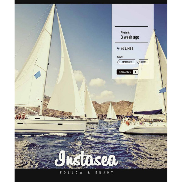 Зошит загальний "Insta life" 096-3389K-2 в клітинку, 96 аркушів (096-3389K-2)