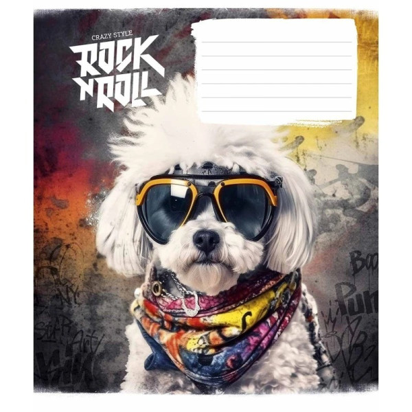 Зошит учнівський "Rock star" 012-3277K-5 в клітинку, 12 аркушів (012-3277K-5)