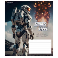 Зошит учнівський "Iron&Steel" 012-3284K-3 в клітинку, 12 аркушів (012-3284K-3)