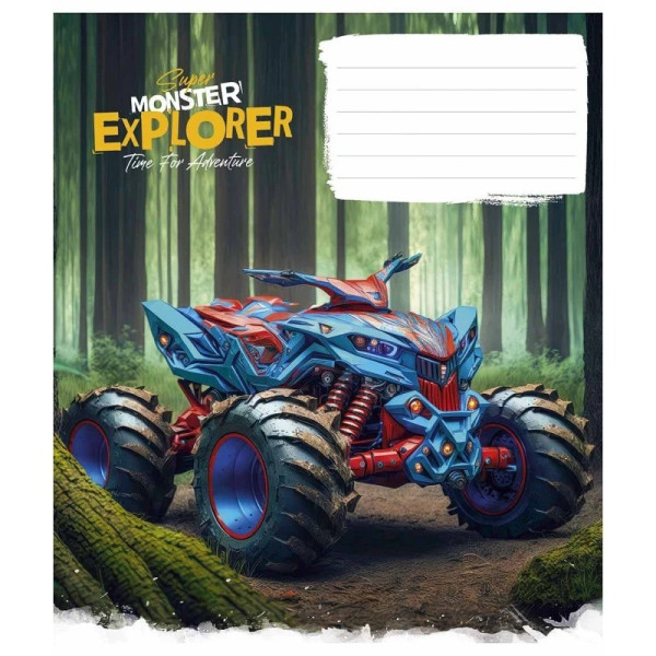 Зошит учнівський "Super Monster" 012-3293K-3 в клітинку, 12 аркушів (012-3293K-3)