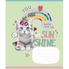 Зошит учнівський "I love you" 012-3295K-4 в клітинку, 12 аркушів (012-3295K-4)