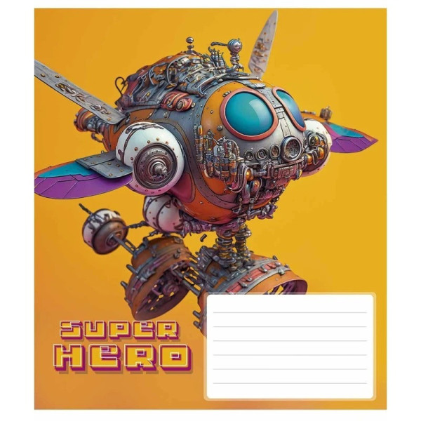 Зошит учнівський "Super hero" 012-3298K-5 в клітинку, 12 аркушів (012-3298K-5)