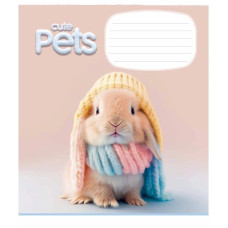 Зошит учнівський "Cute pets" 012-3253K-3 в клітинку, 12 аркушів (012-3253K-3)