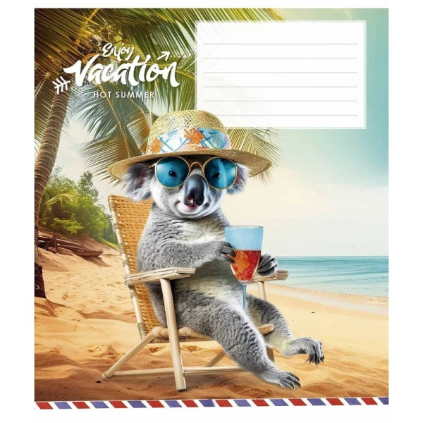 Зошит учнівський "Cool vacation" 012-3318K-3 в клітинку, 12 аркушів (012-3318K-3)