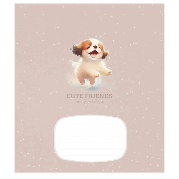 Зошит учнівський "Cute friends" 012-3292K-1 в клітинку, 12 аркушів (012-3292K-1)