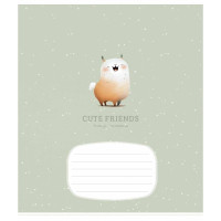 Зошит учнівський "Cute friends" 012-3292K-2 в клітинку, 12 аркушів (012-3292K-2)