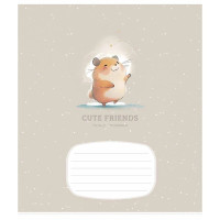 Зошит учнівський "Cute friends" 012-3292K-4 в клітинку, 12 аркушів (012-3292K-4)