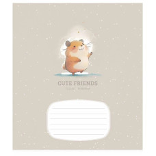Зошит учнівський "Cute friends" 012-3292K-4 в клітинку, 12 аркушів (012-3292K-4)