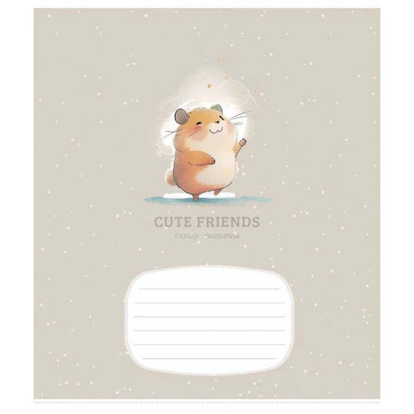 Зошит учнівський "Cute friends" 012-3292K-4 в клітинку, 12 аркушів (012-3292K-4)