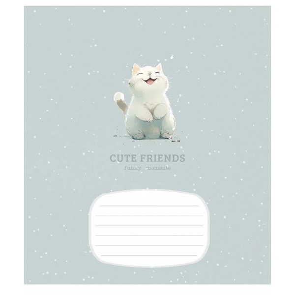 Зошит учнівський "Cute friends" 012-3292K-5 в клітинку, 12 аркушів (012-3292K-5)