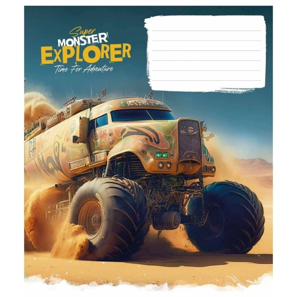 Зошит учнівський "Super Monster" 012-3293L-2 в лінію, 12 аркушів  (012-3293L-2)