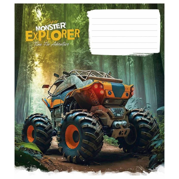 Зошит учнівський "Super Monster" 012-3293L-5 в лінію, 12 аркушів  (012-3293L-5)
