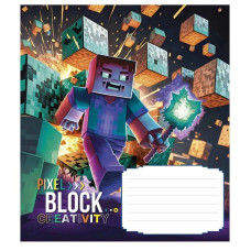 Зошит учнівський "Pixel Block" 012-3407L-1 в лінію, 12 аркушів  (012-3407L-1)