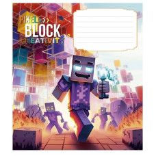 Зошит учнівський "Pixel Block" 012-3407L-5 в лінію, 12 аркушів  (012-3407L-5)