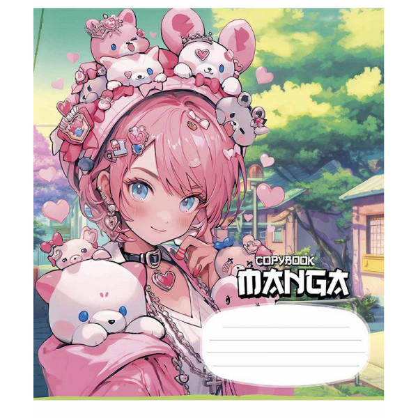 Зошит учнівський "MANGA" 018-3323K-3 в клітинку, 18 аркушів (018-3323K-3)