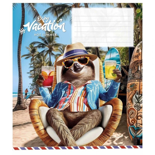 Зошит учнівський "Cool vacation" 018-3318L-4 в лінію, 18 аркушів  (018-3318L-4)