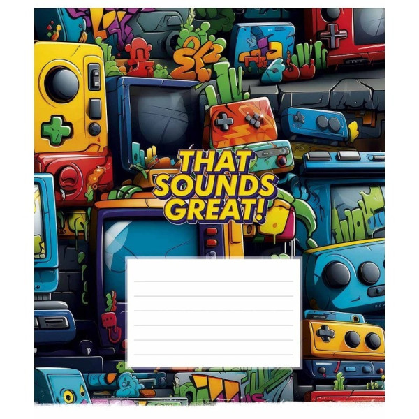 Зошит учнівський "Cool boys club" 018-3334L-4 в лінію, 18 аркушів  (018-3334L-4)