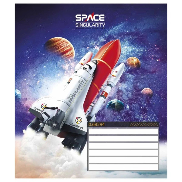 Зошит учнівський "Space singularity" 024-3384K-2 в клітинку, 24 аркушів (024-3384K-2)