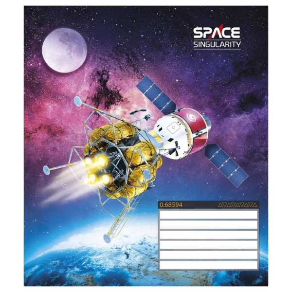 Зошит учнівський "Space singularity" 024-3384K-3 в клітинку, 24 аркушів (024-3384K-3)