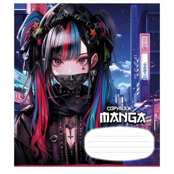 Зошит учнівський "Manga style" 024-3323K-1 в клітинку, 24 аркушів (024-3323K-1)