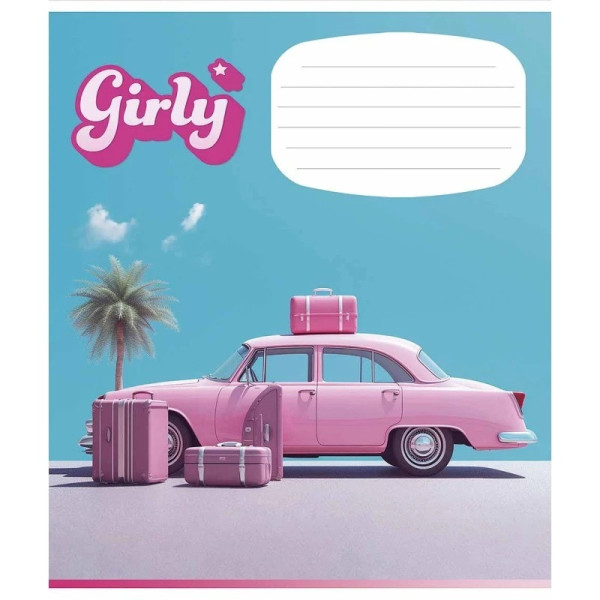 Зошит учнівський "Girly" 024-3330L-2 в лінію, 24 аркушів  (024-3330L-2)