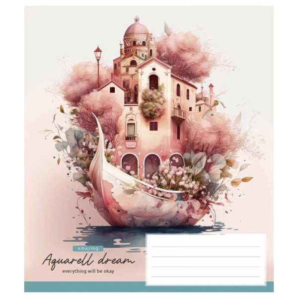 Зошит загальний "Aquarell dream" 036-3289L-2 у лінію, 36 аркушів (036-3289L-2)
