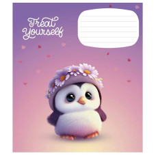 Зошит учнівський "Cute little animals" 012-3333C-4 у косу лінію, 12 аркушів (012-3333C-4)