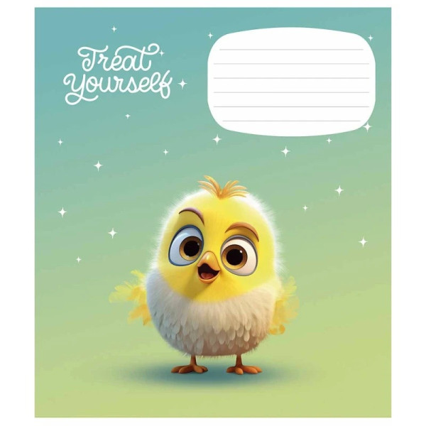 Зошит учнівський "Cute little animals" 012-3333C-5 у косу лінію, 12 аркушів (012-3333C-5)