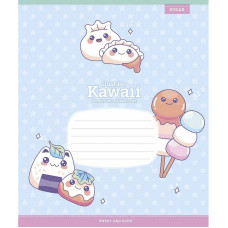 Зошит учнівський "Just be Kawaii" 012-3408C-4 у косу лінію, 12 аркушів (012-3408C-4)