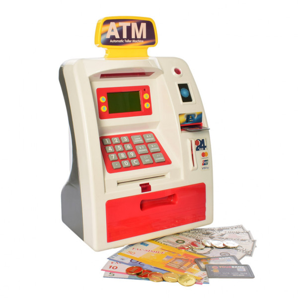 Детская электронная копилка-банкомат 35860 с купюроприемником