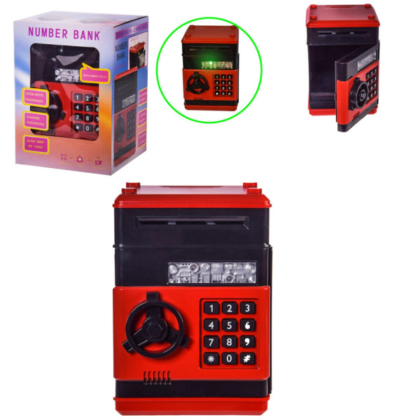 Электронная копилка-сейф 881506 красно-черный