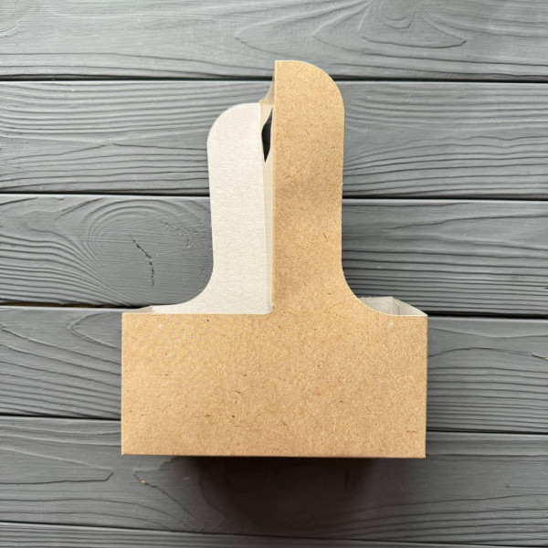 Тримач з картону КРАФТ для 2-х стаканів (20шт/уп) UMT3(UMT3)